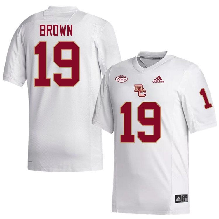 Boston College Eagles #19 Bryquice Brown College Football Jerseys Stitched-White